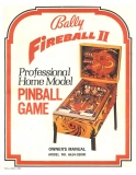 Bally Fireball II Home Model Owners Manual