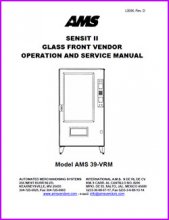 AMS 28 Slim Gem Glass Front Merchandiser Illustrated Parts Manual