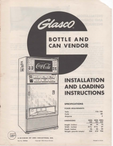 Glasco Bottle and Can Vendors Installation Instructions (8 Pages)