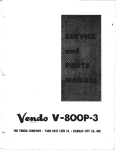 Vendo V-800P-3 Service and Parts Manual (47 pages)