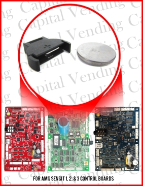 Replacement Battery Socket and Battery for AMS Sensit 3 Control Boards