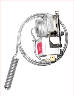 Thermostat for Dixie Narco Models 5591 and 2145 with Red label & Pig Tail