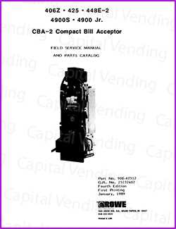 Rowe CBA-2 Compact Bill Acceptor Field Service Manual and Parts Catalog