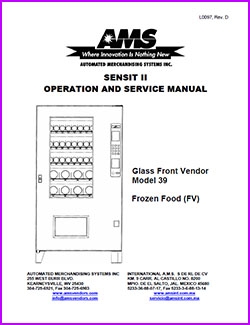 AMS 39-FV Sensit II Glass Front Vendor Manual