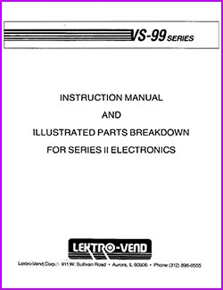 Lektro Vend VS99 instruction manual and illustrated parts    34 pages