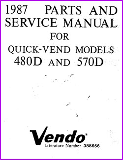 Parts and Service Manual for Quick-Vend Models 480 and 570 - 1987 (121 Pages)