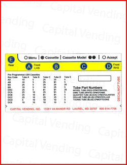 Front Tube Label for Mars CF7512/CF7312