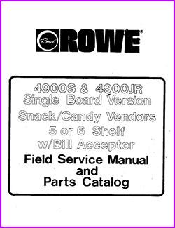 Rowe 4900S & 4900JR Single Board 5 or 6 Shelf Field Service Manual 59 Pages