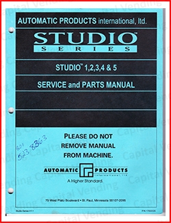 Automatic Products Studio 1,2,3,4,5 Service and Parts Manual