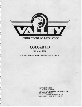 Valley Cougar Darts HB Manual (98 Pages)