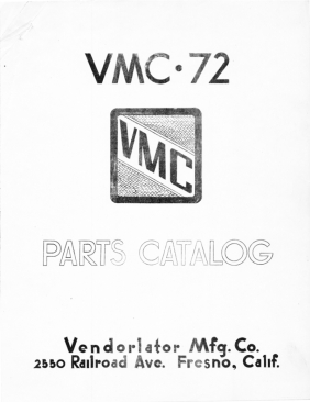 Vendo Service Manual - VMC 72 Parts Catalog (14 Pages)