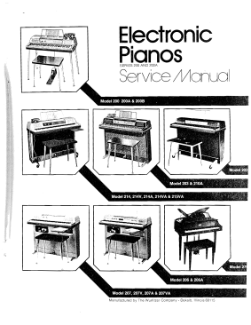 Wurlitzer Electric Piano 200,200A Series Service Manual (81 Pages)