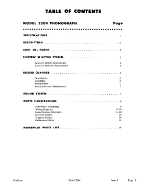 Wurlitzer Phonograph 2204 Service Manual (16 Pages)